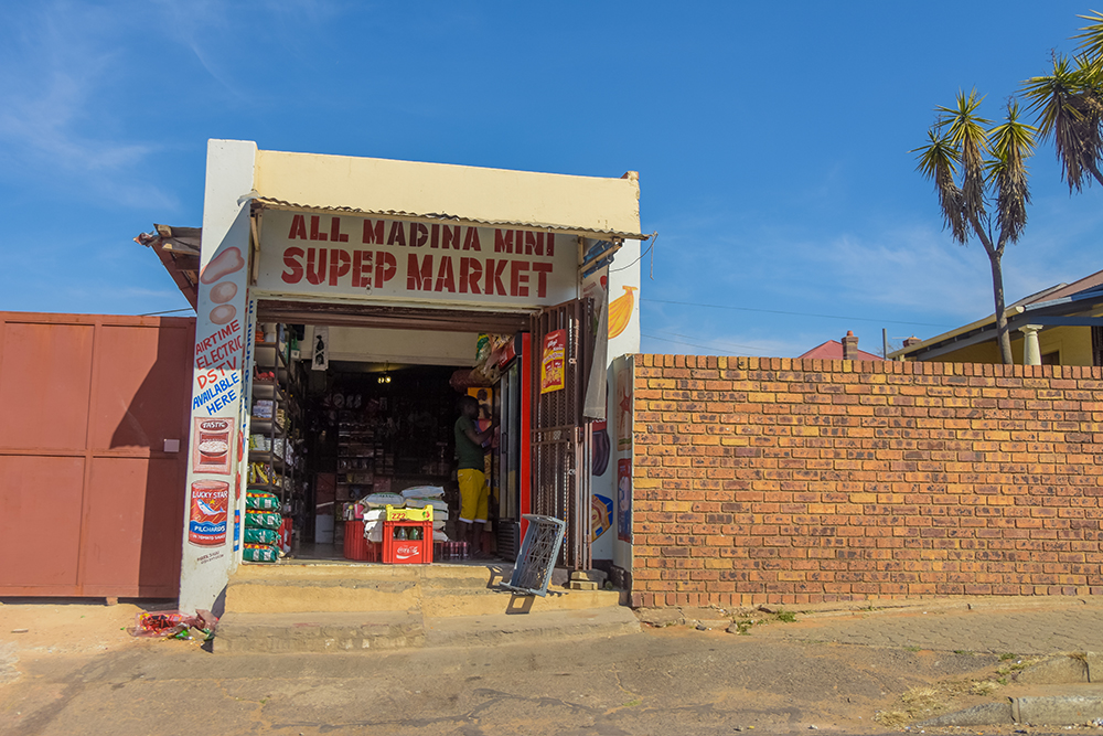 Empty spaza shop in Johannesburg, South Africa.