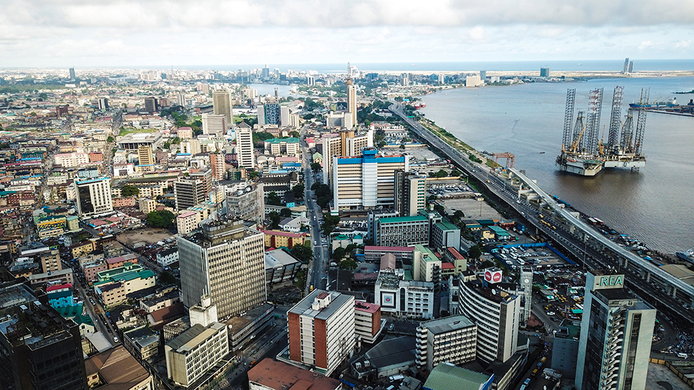 Aerial of Lagos, Nigeria for Covid-19 series