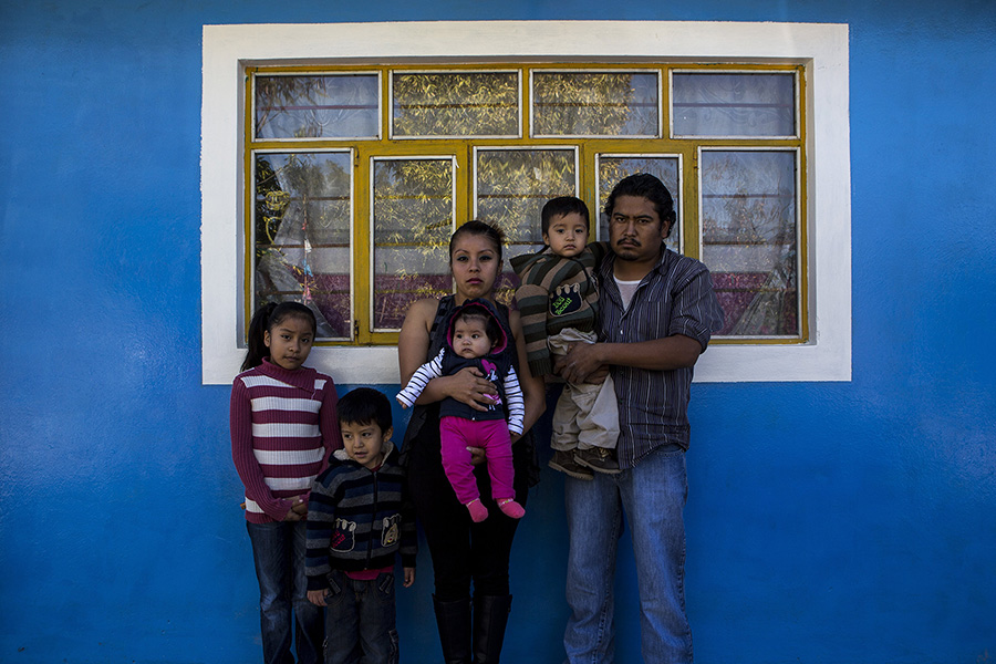 Family in Santa Clara, Mexico. 