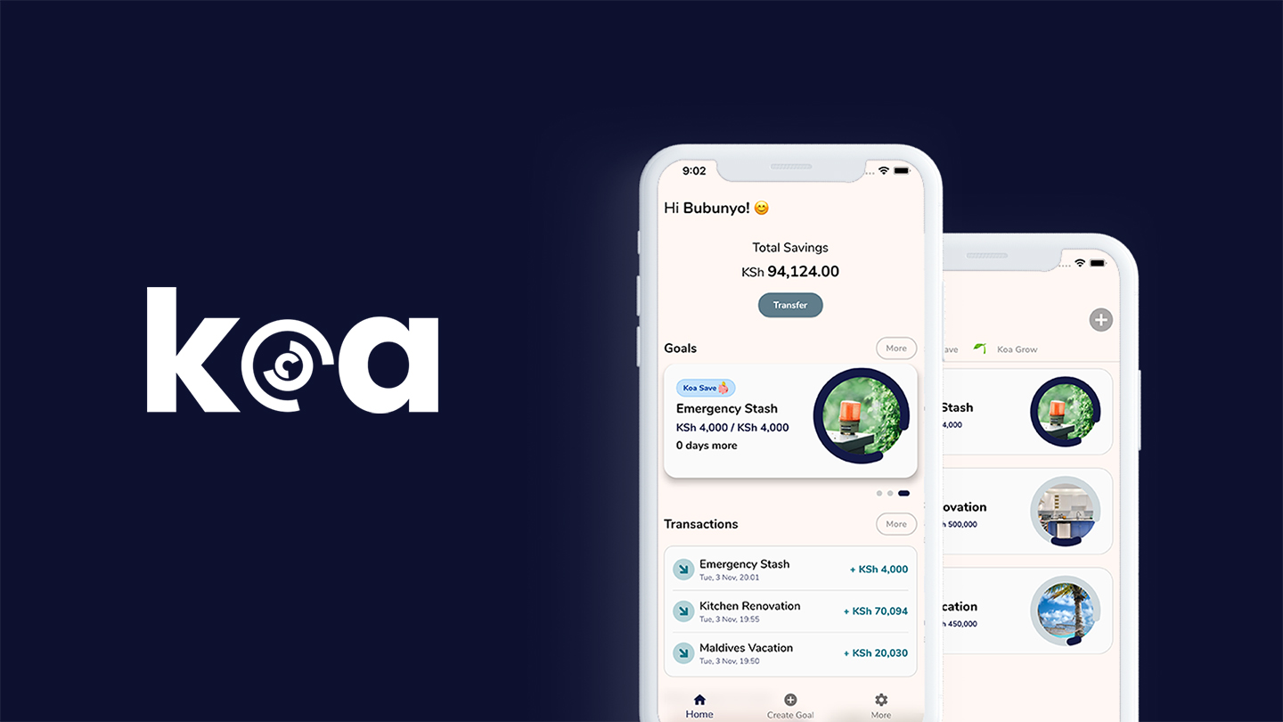 Koa Savings app screen
