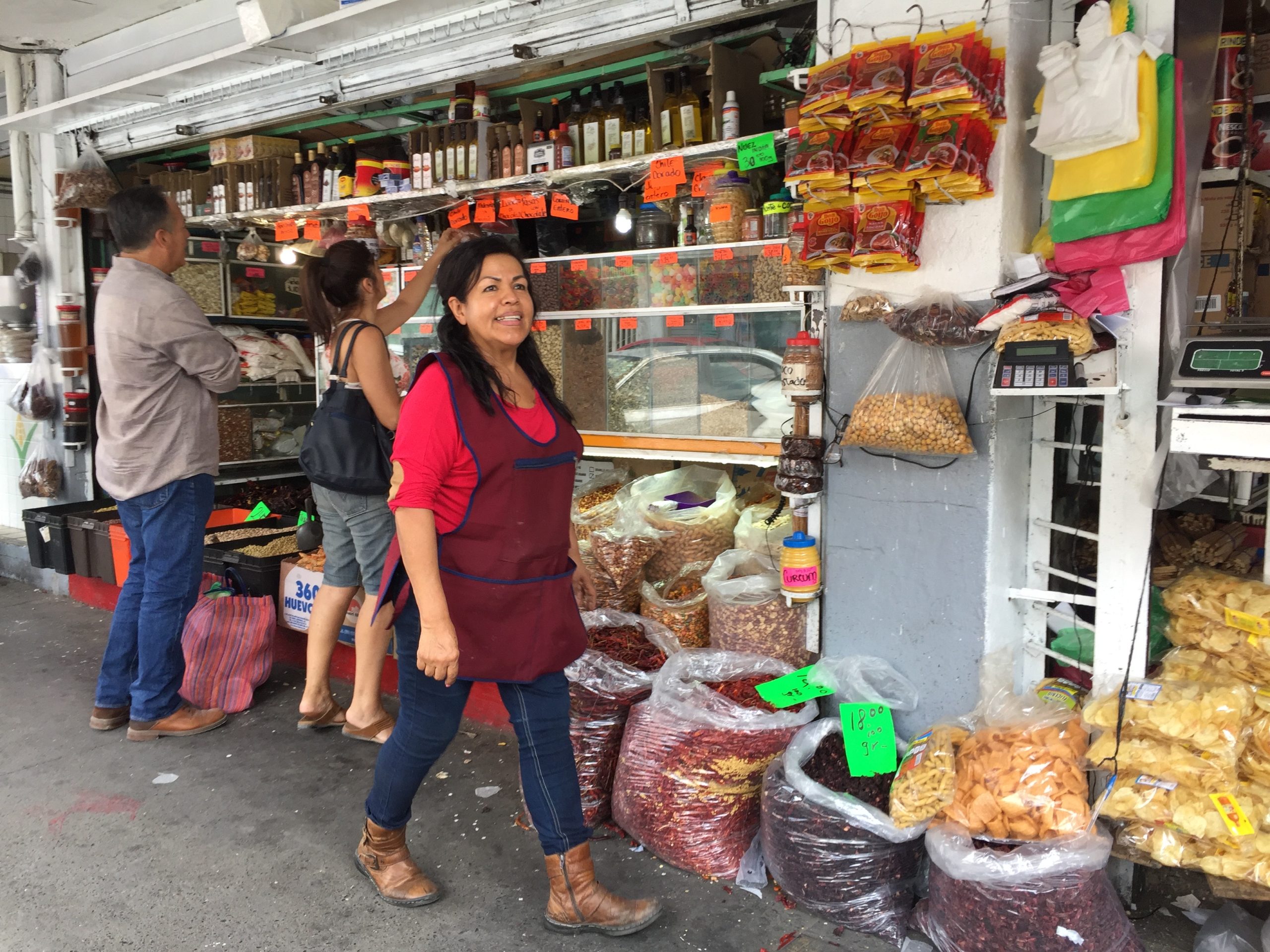 Mexican woman at her shop